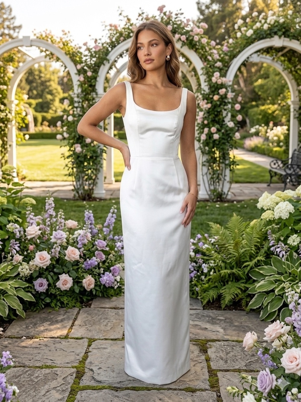 Lula Kate Emily Dress white classic scoop neckline straight column dress size 4